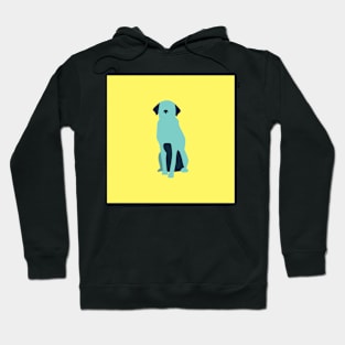 Blue Dog on Yellow Hoodie